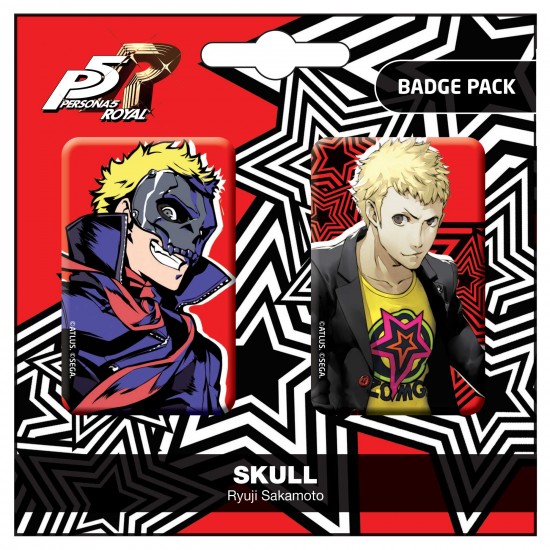 Persona 5 Royal Skull / Ryuji Sakamoto rintamerkit 2-setti