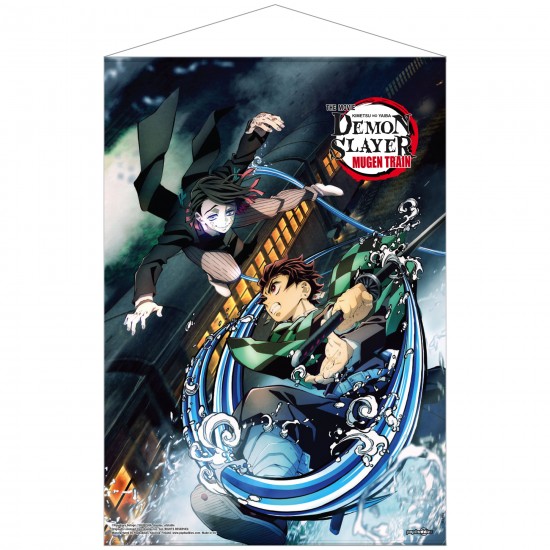 Demon Slayer: Kimetsu no Yaiba Mugen Train Tanjiro Vs Enmu Fabric Wall Scroll